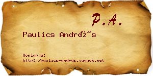 Paulics András névjegykártya
